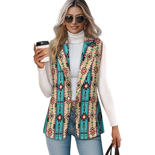 トップス Check Pattern Design Fur Western Vest Check Pattern Design Fur Western Vest